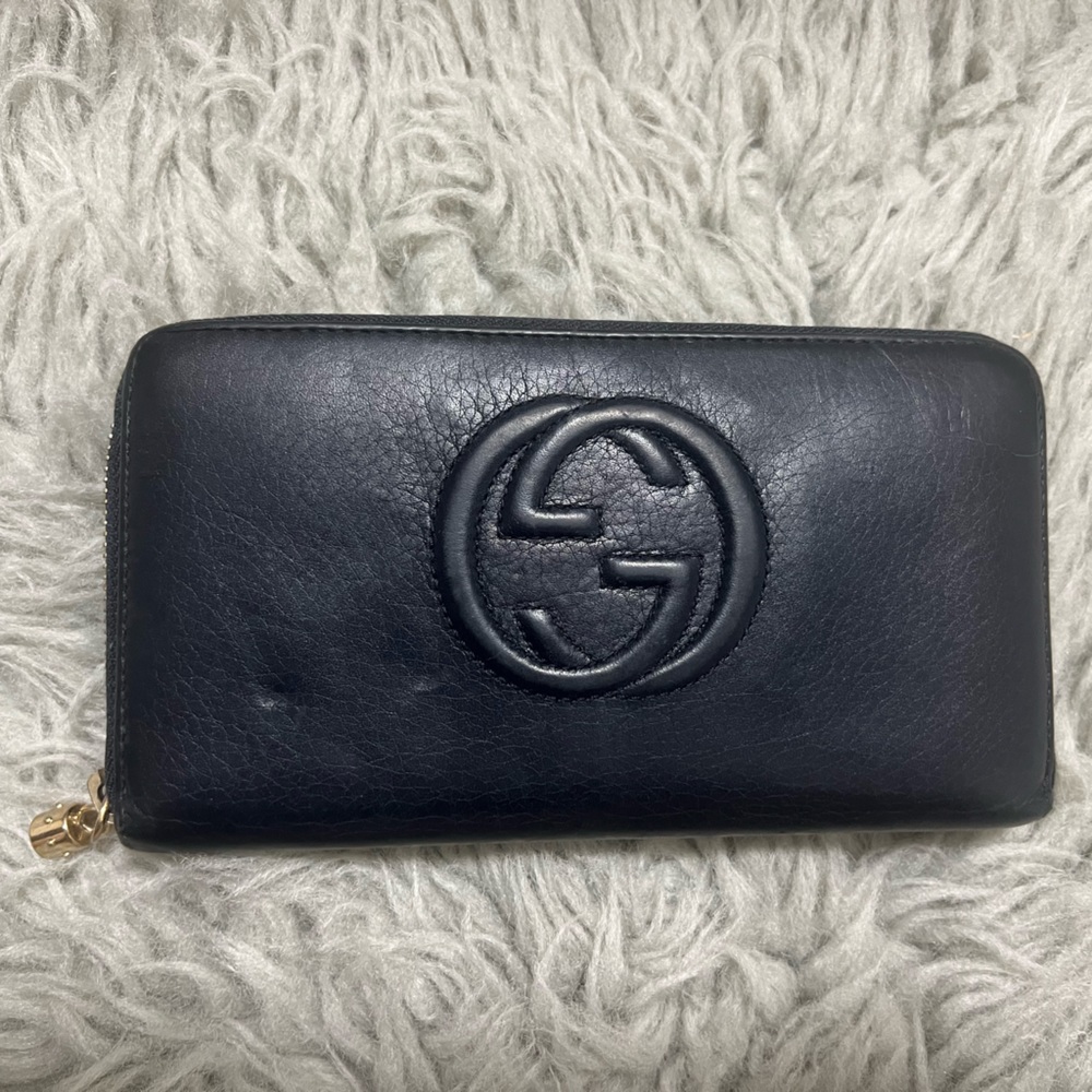 Navy Blue Gucci Soho Wallet